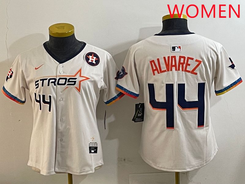 Women Houston Astros #44 Alvarez Cream Fourth generation Joint Name Nike 2025 MLB Jersey style 5